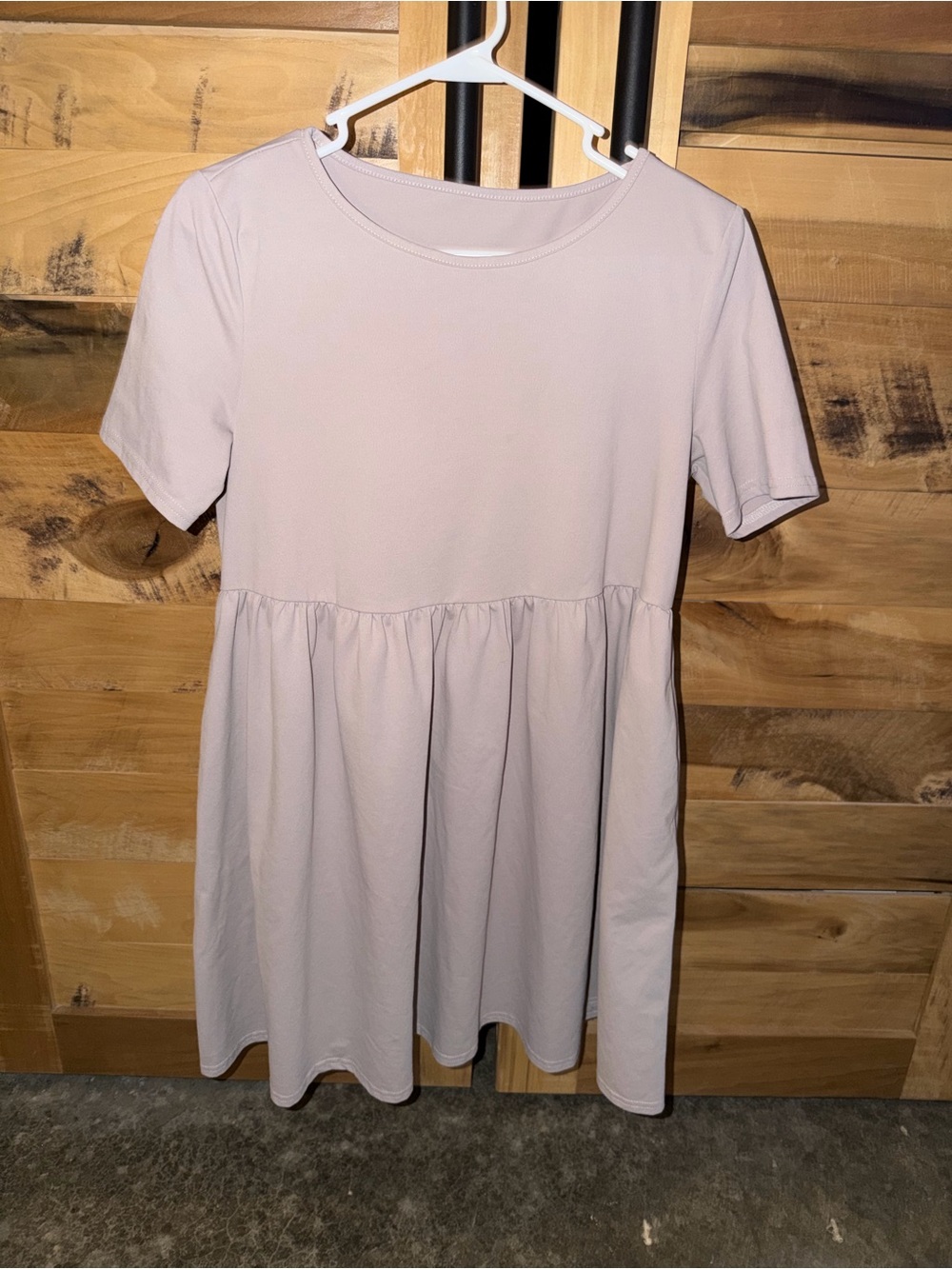 Short-Sleeve Purple Babydoll Dress